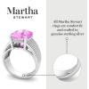 Martha Stewart 10 1/4 Carat Cushion Cut Gemstone Hidden Halo Ring with Lab Grown Diamonds in Sterling Silver, Choose Your Gemstone(Pink Sapphire)