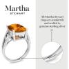 Martha Stewart 10 1/4 Carat Cushion Cut Gemstone Ring with Lab Grown Diamonds in Sterling Silver, Choose Your Gemstone(Citrine)