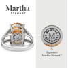 Martha Stewart 10 1/4 Carat Cushion Cut Gemstone Ring with Lab Grown Diamonds in Sterling Silver, Choose Your Gemstone(Citrine)