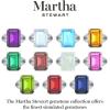 Martha Stewart 10 1/4 Carat Emerald Cut Gemstone Ring with Lab Grown Diamonds in Sterling Silver, Choose Your Gemstone(Blue Topaz)