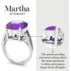 Martha Stewart 10 1/4 Carat Oval Shape Gemstone Ring with Lab Grown Diamonds in Sterling Silver, Cho(Amethyst)