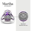 Martha Stewart 10 1/4 Carat Oval Shape Gemstone Ring with Lab Grown Diamonds in Sterling Silver, Cho(Amethyst)