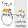 Martha Stewart 10 1/4 Carat Oval Shape Gemstone Ring with Lab Grown Diamonds in Sterling Silver, Cho(Citrine)