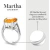 Martha Stewart 10 1/4 Carat Oval Shape Gemstone Ring with Lab Grown Diamonds in Sterling Silver, Cho(Citrine)