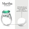 Martha Stewart 10 1/4 Carat Oval Shape Gemstone Ring with Lab Grown Diamonds in Sterling Silver, Cho(Emerald)
