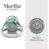 Martha Stewart 10 1/4 Carat Oval Shape Gemstone Ring with Lab Grown Diamonds in Sterling Silver, Cho(Emerald)
