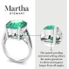 Martha Stewart 10 1/4 Carat Oval Shape Gemstone Ring with Lab Grown Diamonds in Sterling Silver, Cho(Emerald)