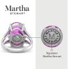 Martha Stewart 10 1/4 Carat Oval Shape Gemstone Ring with Lab Grown Diamonds in Sterling Silver, Cho(Pink Sapphire)
