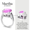 Martha Stewart 10 1/4 Carat Oval Shape Gemstone Ring with Lab Grown Diamonds in Sterling Silver, Cho(Pink Sapphire)