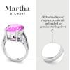 Martha Stewart 10 1/4 Carat Oval Shape Gemstone Ring with Lab Grown Diamonds in Sterling Silver, Cho(Pink Sapphire)