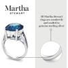 Martha Stewart 10 1/4 Carat Oval Shape Gemstone Ring with Lab Grown Diamonds in Sterling Silver, Cho(Sapphire)