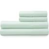 Martha Stewart 100% Cotton Queen Sheets Set – 4 Piece, Soft, Smooth, Durable, Easy Care, 16″ Deep Pocket Sheets, Bedding Sheets, Sateen Sheets, 1 Flat, 1 Fitted, 2 Pillowcases, Dorm Essential, Yellow(Mint)