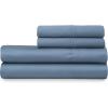 Martha Stewart 100% Cotton Queen Sheets Set – 4 Piece, Soft, Smooth, Durable, Easy Care, 16″ Deep Pocket Sheets, Bedding Sheets, Sateen Sheets, 1 Flat, 1 Fitted, 2 Pillowcases, Dorm Essential, Yellow(Blue)