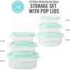 Martha Stewart 12 Piece Storage Borosilicate Glass Container Set w/Snap Martha Blue Lids