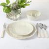 Martha Stewart 12 Piece Wood Look Reactive Stoneware Dinnerware Set