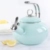 Martha Stewart 1.5-Quart Enamel on Steel Carbon Steel Tea Kettle w/Stainless Steel Handle – Martha Blue