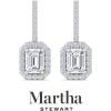 Martha Stewart 2 1/2 Carat Lab Grown Diamond Drop Earrings In 14K Gold, Emerald Cut Lab Grown Diamond Earrings(white-gold)