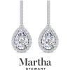 Martha Stewart 2 1/2 Carat Lab Grown Diamond Drop Earrings In 14K Gold, Pear Shape Lab Grown Diamond Earrings(white-gold)