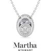 Martha Stewart 2 1/4 Carat Lab Grown Diamond Halo Necklace In 14 Karat Gold, Lab Grown Diamond Necklace For Women(white-gold)