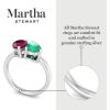 Martha Stewart 2 Carat Two Stone Gemstone Ring For Women in Sterling Silver, Gemstone Jewelry For Women(Option 2)