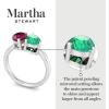 Martha Stewart 2 Carat Two Stone Gemstone Ring For Women in Sterling Silver, Gemstone Jewelry For Women(Option 2)