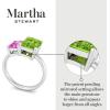 Martha Stewart 3 1/4 Carat Two Stone Gemstone Ring For Women in Sterling Silver, Gemstone Jewelry For Women(Option 1)