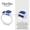 Martha Stewart 3 1/4 Carat Two Stone Gemstone Ring For Women in Sterling Silver, Gemstone Jewelry For Women(Option 10)