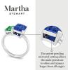 Martha Stewart 3 1/4 Carat Two Stone Gemstone Ring For Women in Sterling Silver, Gemstone Jewelry For Women(Option 2)