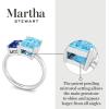 Martha Stewart 3 1/4 Carat Two Stone Gemstone Ring For Women in Sterling Silver, Gemstone Jewelry For Women(Option 3)