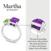 Martha Stewart 3 1/4 Carat Two Stone Gemstone Ring For Women in Sterling Silver, Gemstone Jewelry For Women(Option 4)