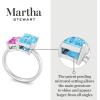Martha Stewart 3 1/4 Carat Two Stone Gemstone Ring For Women in Sterling Silver, Gemstone Jewelry For Women(Option 5)