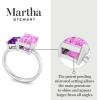 Martha Stewart 3 1/4 Carat Two Stone Gemstone Ring For Women in Sterling Silver, Gemstone Jewelry For Women(Option 6)