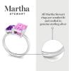Martha Stewart 3 1/4 Carat Two Stone Gemstone Ring For Women in Sterling Silver, Gemstone Jewelry For Women(Option 6)