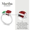 Martha Stewart 3 1/4 Carat Two Stone Gemstone Ring For Women in Sterling Silver, Gemstone Jewelry For Women(Option 7)