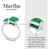 Martha Stewart 3 1/4 Carat Two Stone Gemstone Ring For Women in Sterling Silver, Gemstone Jewelry For Women(Option 9)