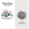 Martha Stewart 3 3/4 Carat Three Stone Gemstone Ring for Women in Sterling Silver, Gemstone Jewelry For Women(Option 2)