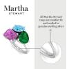 Martha Stewart 3 3/4 Carat Three Stone Gemstone Ring for Women in Sterling Silver, Gemstone Jewelry For Women(Option 2)