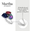 Martha Stewart 3 3/4 Carat Three Stone Gemstone Ring for Women in Sterling Silver, Gemstone Jewelry For Women(Option 3)