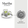 Martha Stewart 3 3/4 Carat Three Stone Gemstone Ring for Women in Sterling Silver, Gemstone Jewelry For Women(Option 4)
