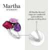 Martha Stewart 3 3/4 Carat Three Stone Gemstone Ring for Women in Sterling Silver, Gemstone Jewelry For Women(Option 5)