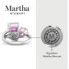 Martha Stewart 3 3/4 Carat Three Stone Gemstone Ring for Women in Sterling Silver, Gemstone Jewelry For Women(Option 7)