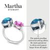 Martha Stewart 3 3/4 Carat Two Stone Gemstone Ring For Women in Sterling Silver, Gemstone Jewelry For Women(Option 1)