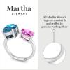 Martha Stewart 3 3/4 Carat Two Stone Gemstone Ring For Women in Sterling Silver, Gemstone Jewelry For Women(Option 1)