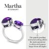 Martha Stewart 3 3/4 Carat Two Stone Gemstone Ring For Women in Sterling Silver, Gemstone Jewelry For Women(Option 7)
