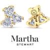 Martha Stewart 3 Carat Lab Grown Diamond Cluster Stud Earrings, Heart Shapes in 14K Gold(yellow-gold)