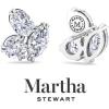 Martha Stewart 3 Carat Lab Grown Diamond Cluster Stud Earrings, Marquise, Round, Oval Shapes in 14K Gold(white-gold)