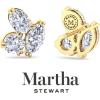 Martha Stewart 3 Carat Lab Grown Diamond Cluster Stud Earrings, Marquise, Round, Oval Shapes in 14K Gold(yellow-gold)