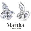 Martha Stewart 3 Carat Lab Grown Diamond Cluster Stud Earrings, Marquise, Round, Pear Shapes in 14K Gold(white-gold)