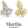 Martha Stewart 3 Carat Lab Grown Diamond Cluster Stud Earrings, Marquise, Round, Pear Shapes in 14K Gold(yellow-gold)
