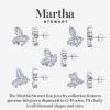 Martha Stewart 3 Carat Lab Grown Diamond Cluster Stud Earrings, Pear, Round, Oval Shapes in 14K Gold(white-gold)